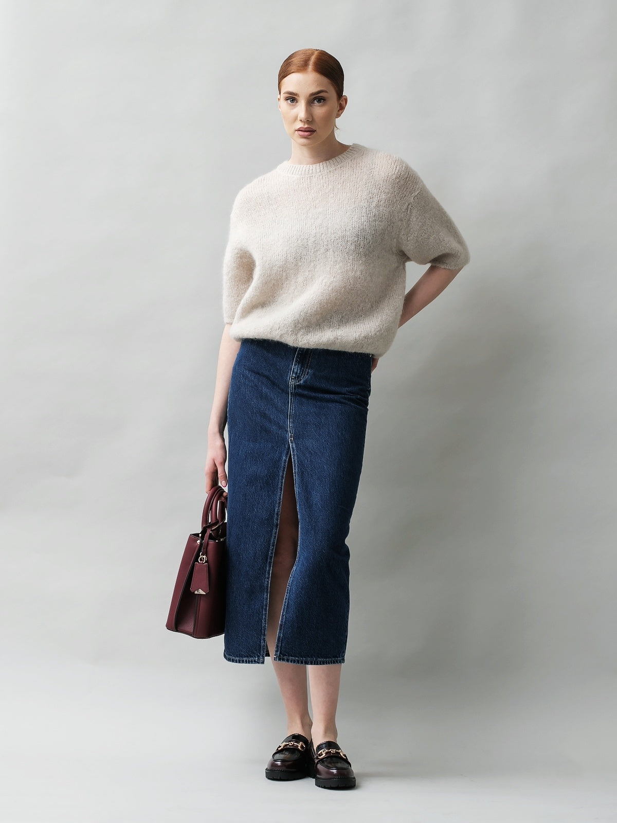 Damenpullover mit Baby-Mohair und Alpaka-Wolle