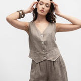 Damenweste aus Leinen