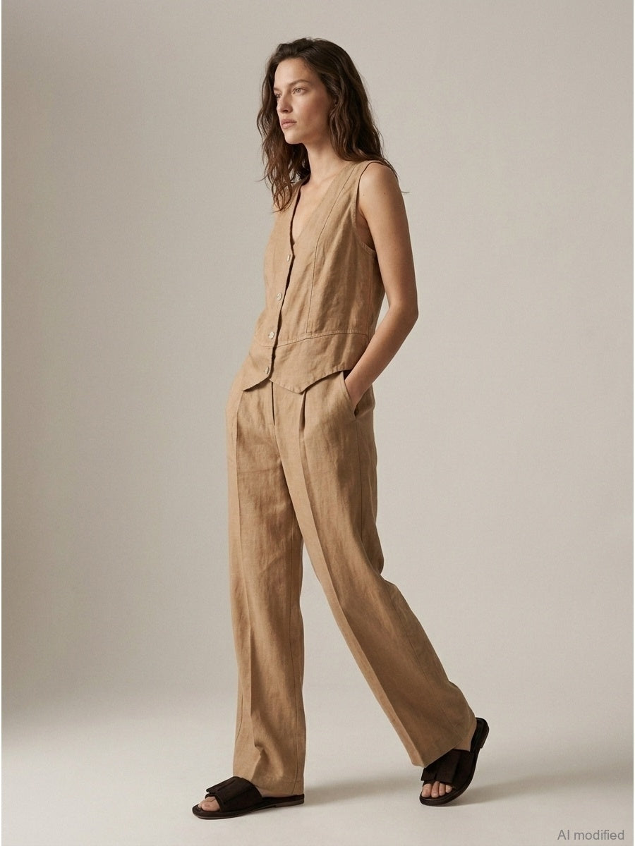 Damenweste, Capsule Collection, 100% Leinen
