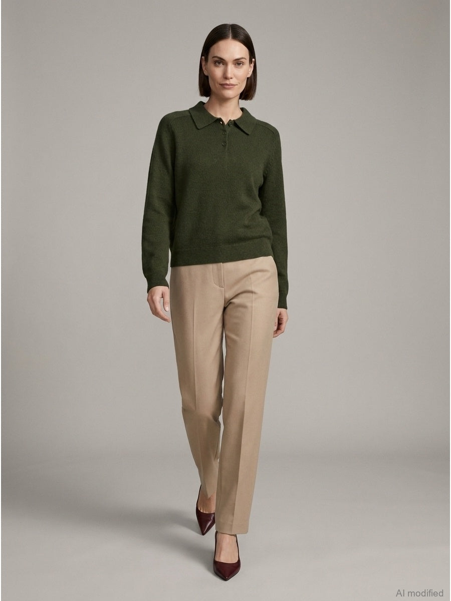 Damen-Polopullover mit Angorawolle