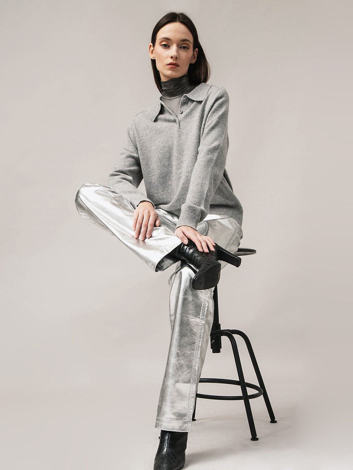 Damen-Polopullover mit Angorawolle