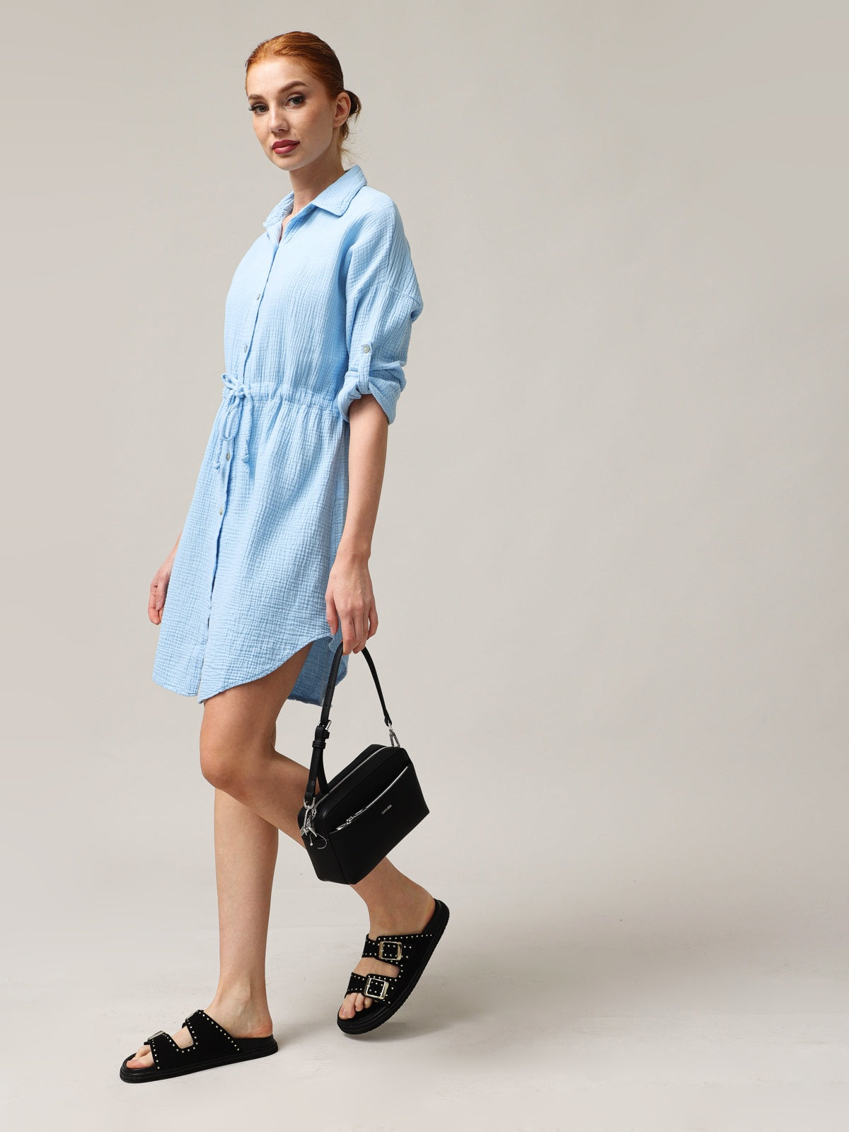 Hemdartiges Musselin-Kleid