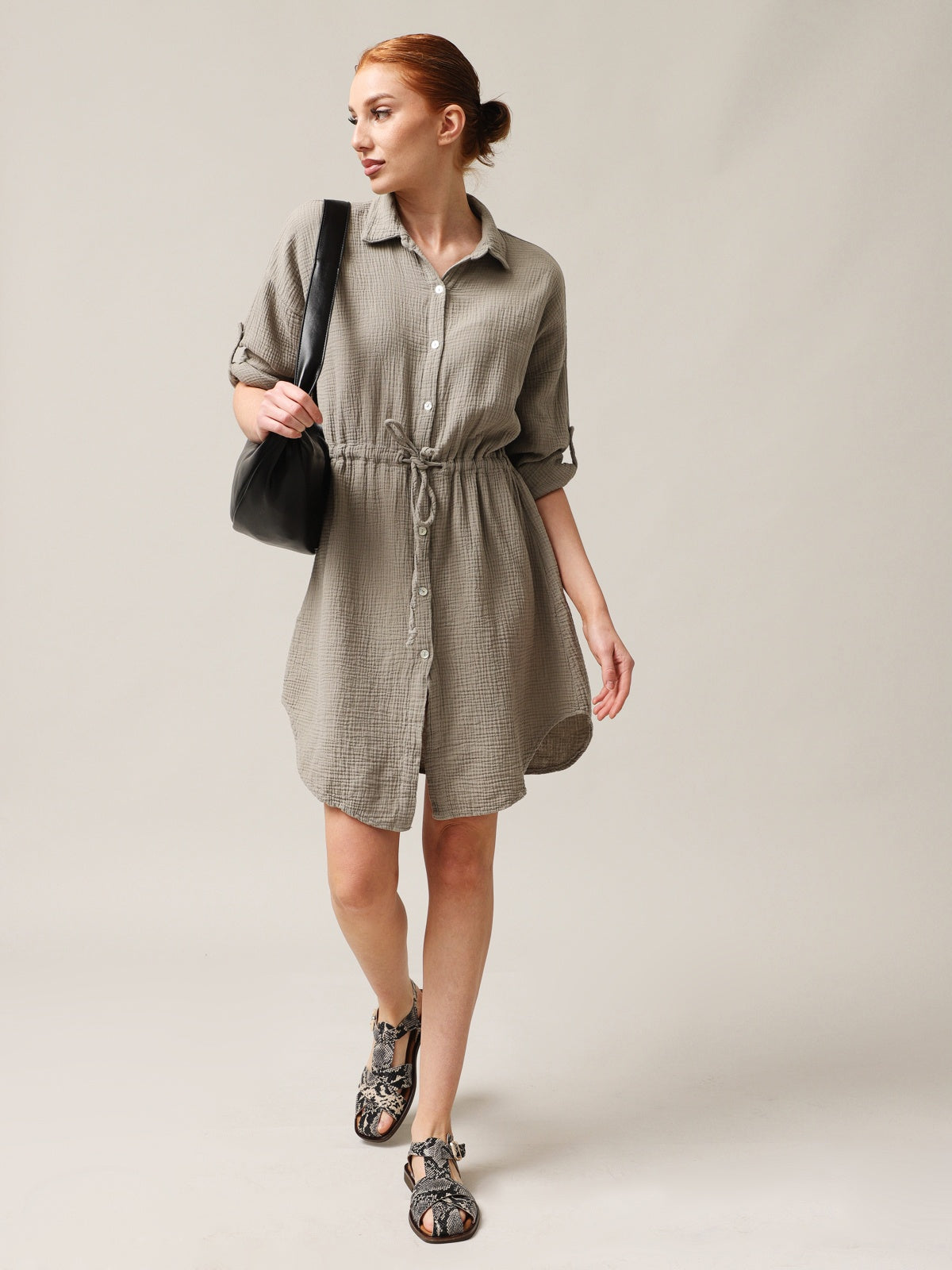 Hemdartiges Musselin-Kleid
