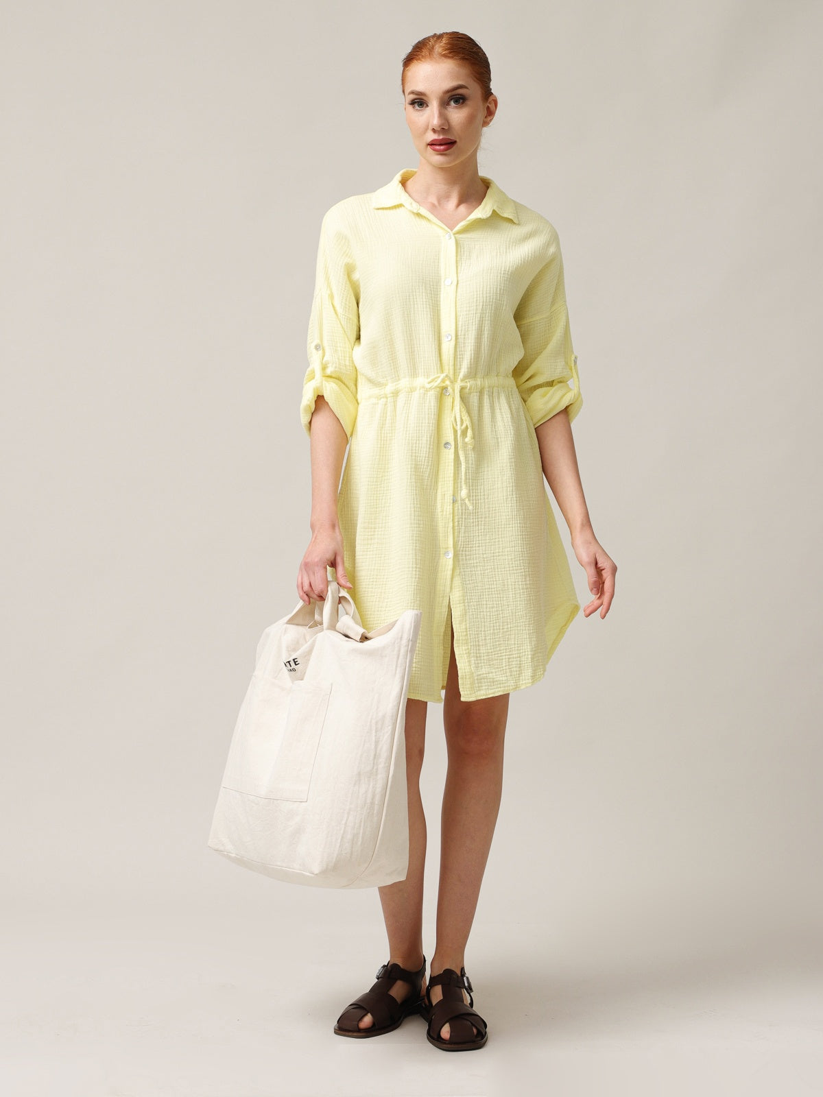 Hemdartiges Musselin-Kleid
