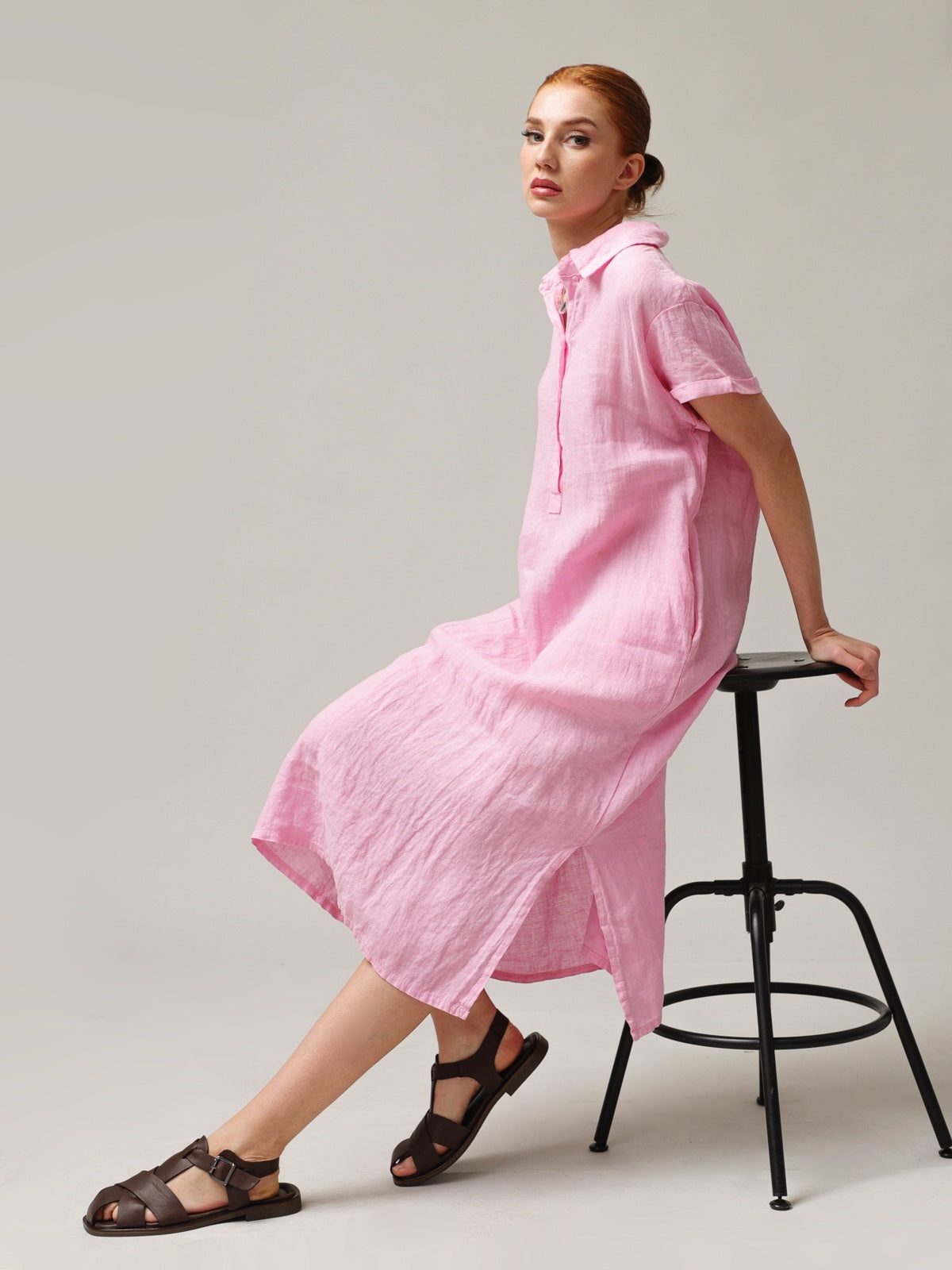 Hemdblusenkleid für Frauen, Capsule Collection, 100% Leinen
