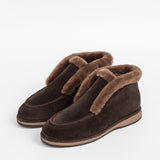 Damen-Lederstiefeletten mit Innenfutter