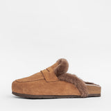 Damen-Leder-Outdoor-Pantoffeln mit Futter
