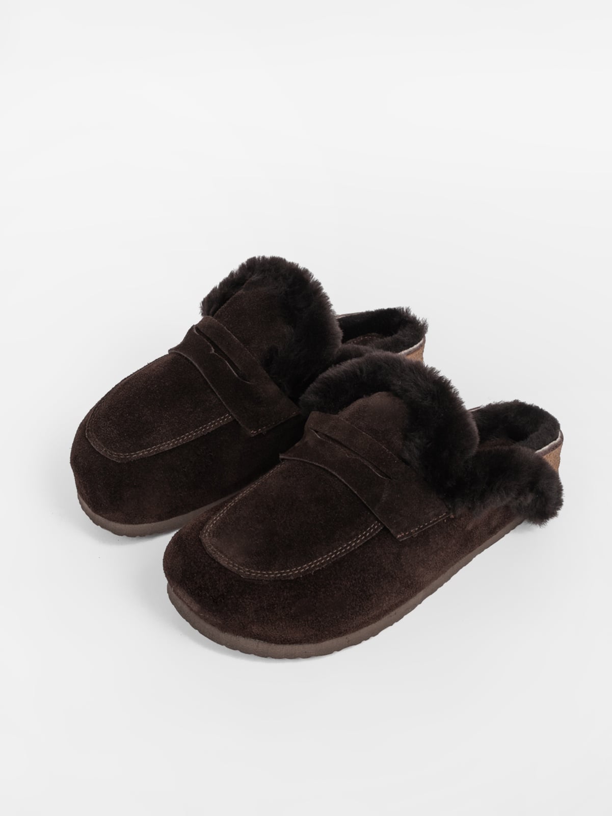 Damen-Leder-Outdoor-Pantoffeln mit Futter