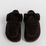 Damen-Leder-Outdoor-Pantoffeln mit Futter