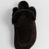 Damen-Leder-Outdoor-Pantoffeln mit Futter
