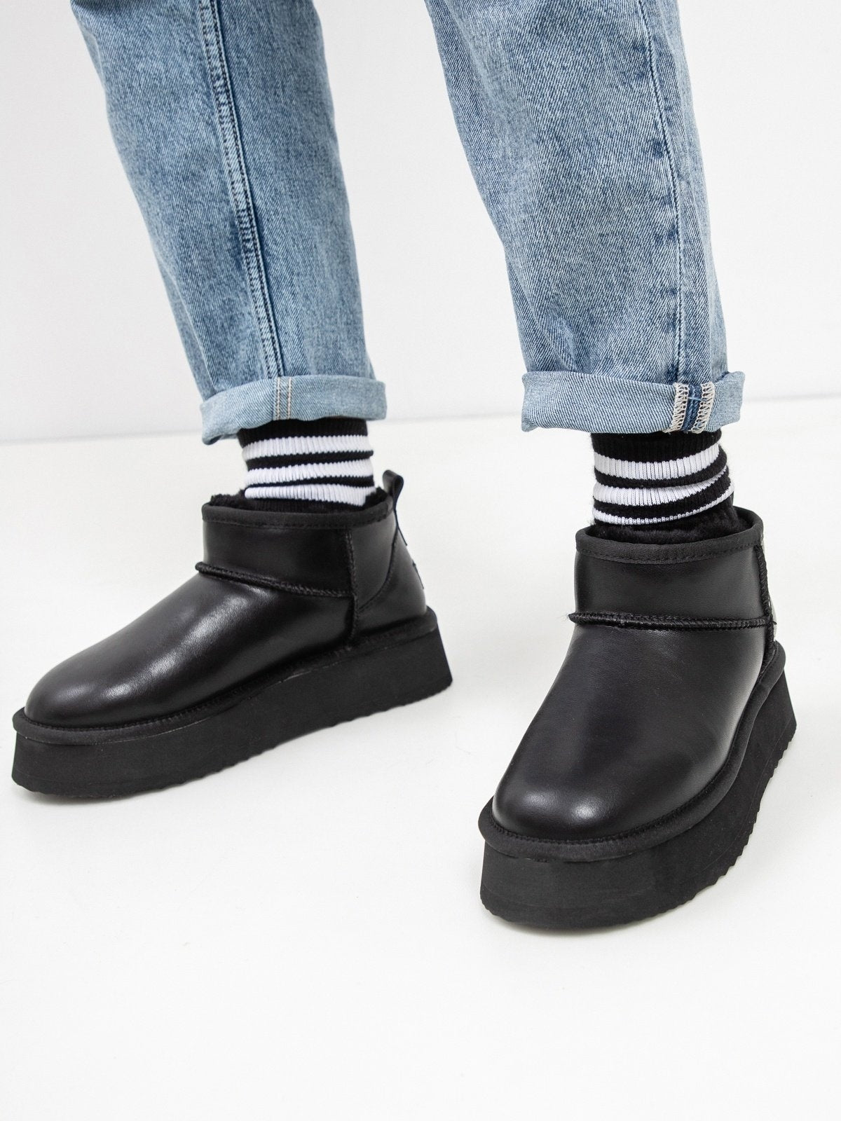 Damen Lederstiefel mit Isolierung