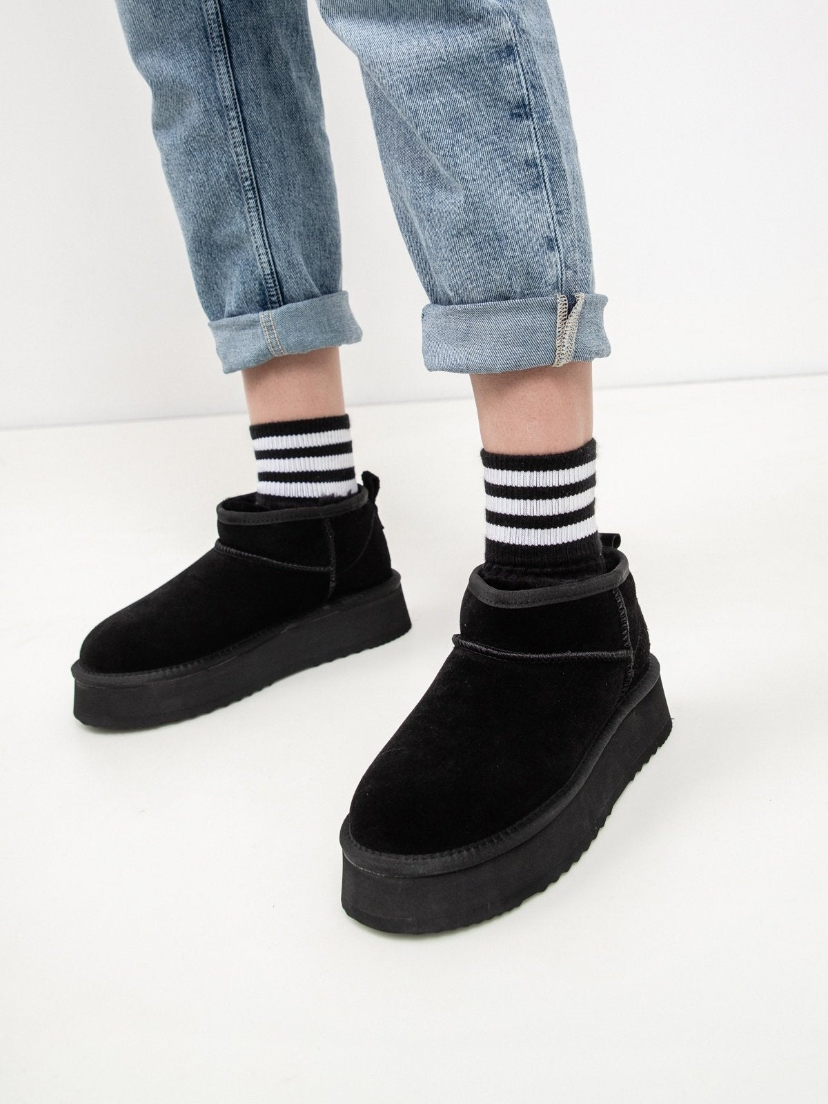 Damen Lederstiefel mit Isolierung