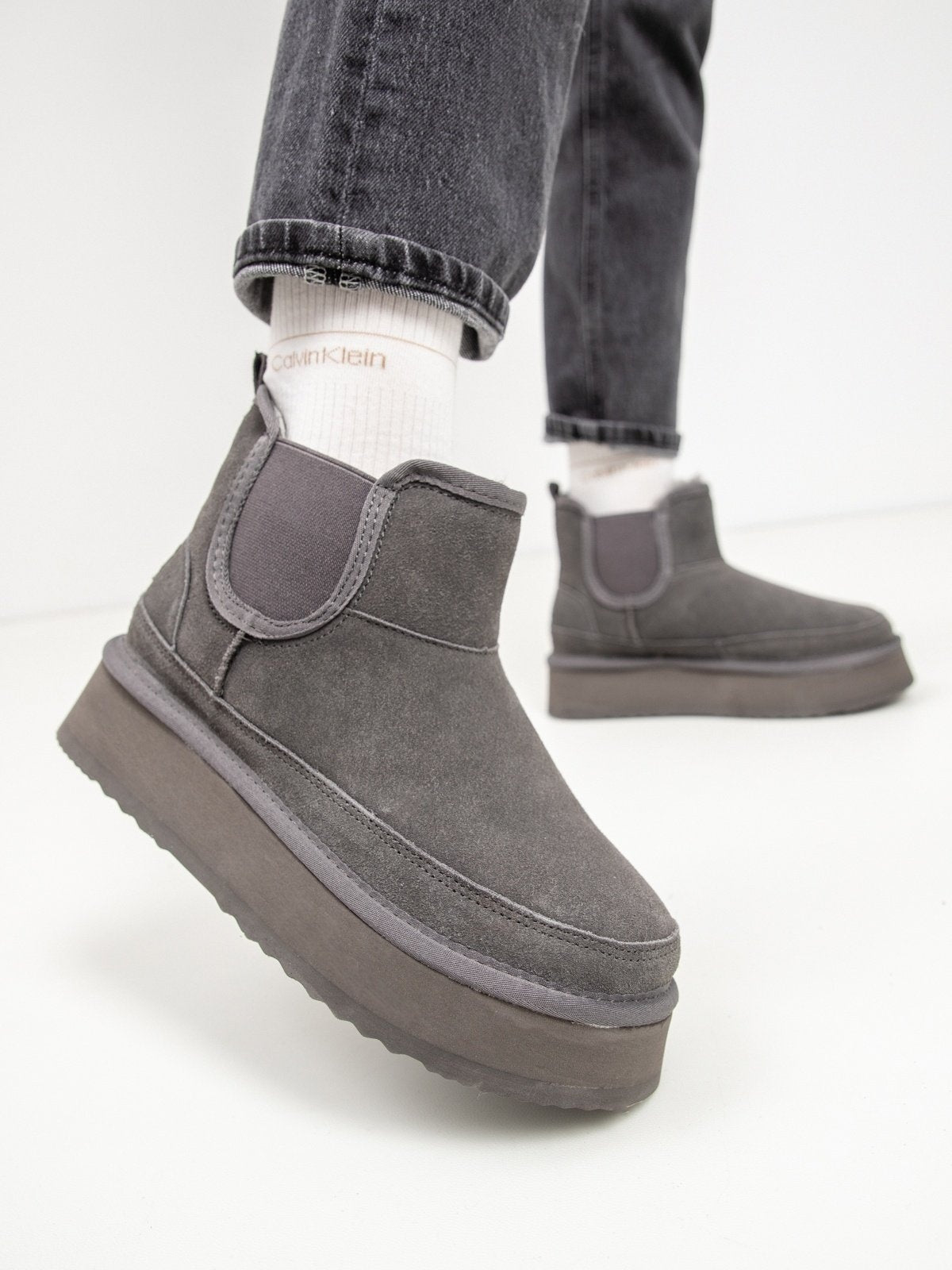 Damen Lederstiefel mit Isolierung