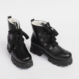 Damen-Winterstiefeletten aus Leder mit Innenfutter