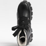 Damen-Winterstiefeletten aus Leder mit Innenfutter
