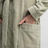 Morgenmantel aus Velours mit Schalkragen