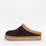 Damen-Leder-Outdoor-Pantoffeln mit Futter