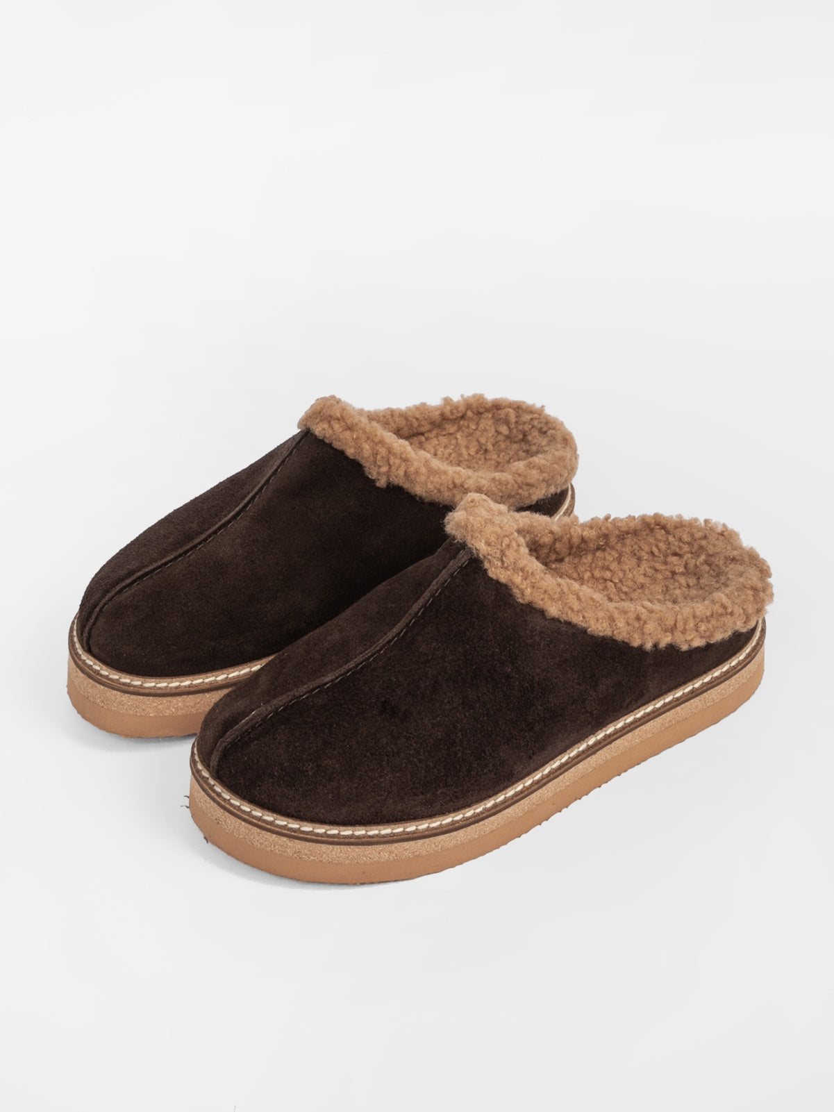 Damen-Leder-Outdoor-Pantoffeln mit Futter
