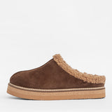 Damen-Leder-Outdoor-Pantoffeln mit Futter