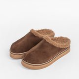 Damen-Leder-Outdoor-Pantoffeln mit Futter