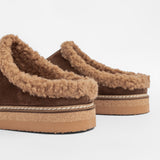 Damen-Leder-Outdoor-Pantoffeln mit Futter