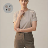 Kurzärmeliges Damen-T-Shirt, 2 Stück.