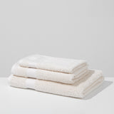 Set: Morgenmantel aus Velours mit Schalkragen und Handtücher aus Baumwolle (3 VNT, 30x50, 50x90, 70x140)