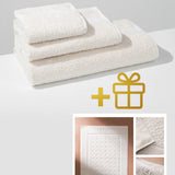 Set: Handtücher aus Baumwolle (3 VNT, 30x50, 50x90, 70x140) und Badematte aus Baumwolle